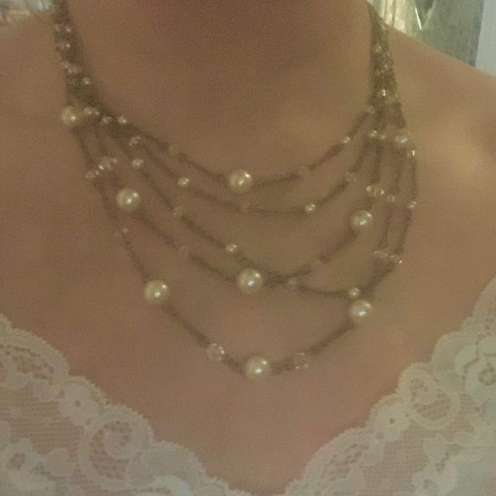 pearl & Swarovski crystal necklace